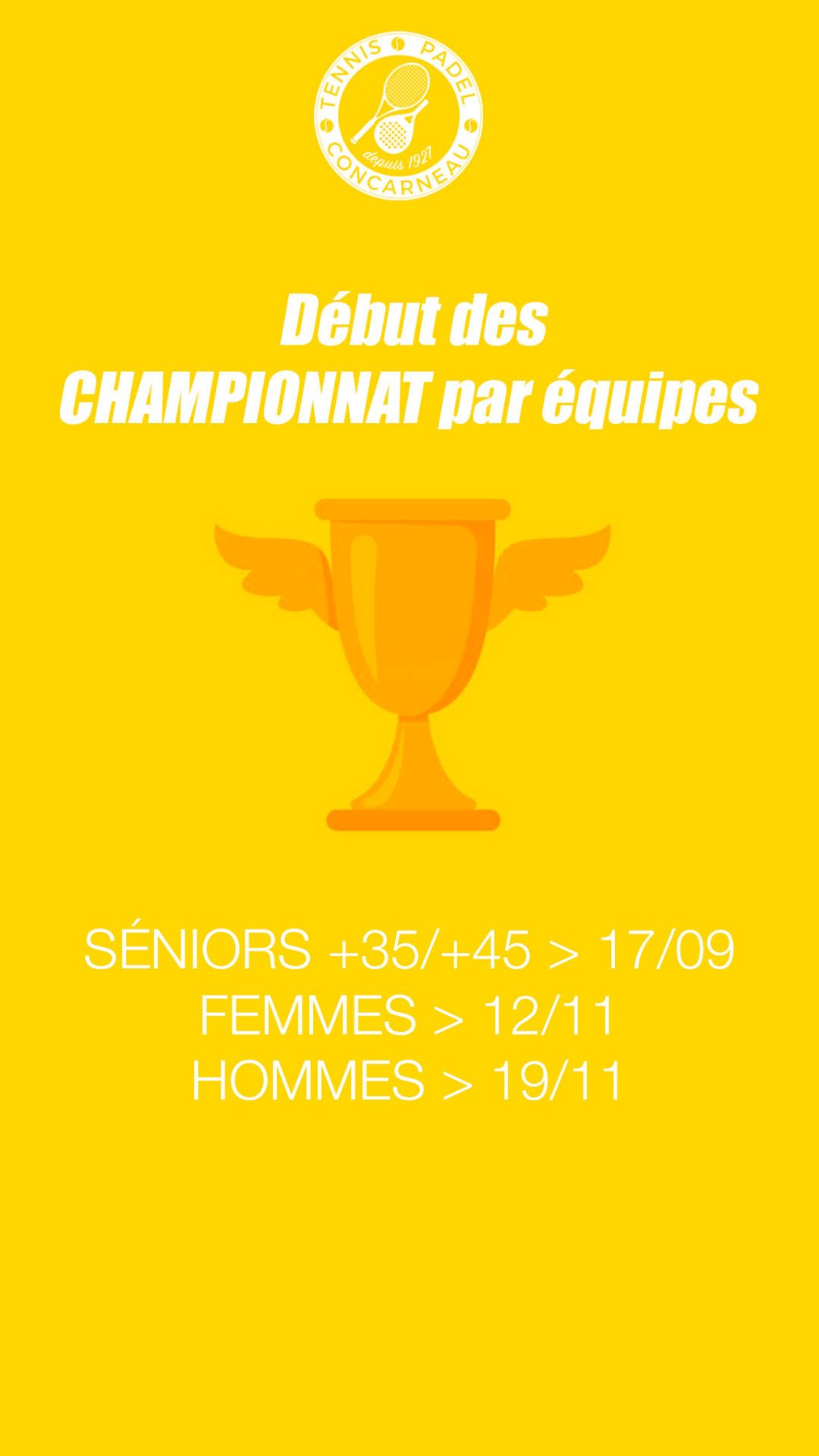 Affiche : Champrionnats par équipes