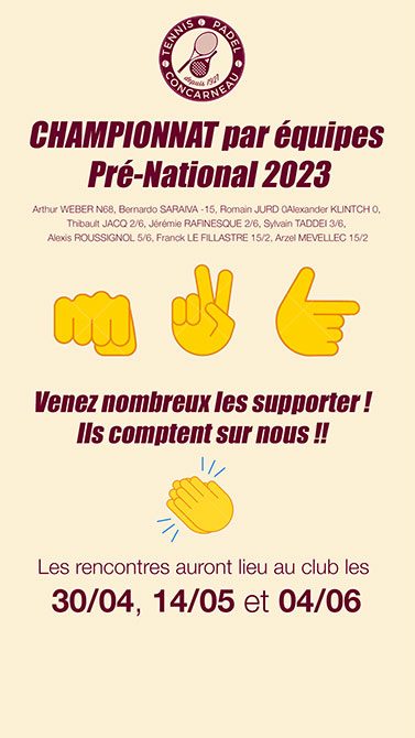 Affiche : Championnat par équipe Pré-national